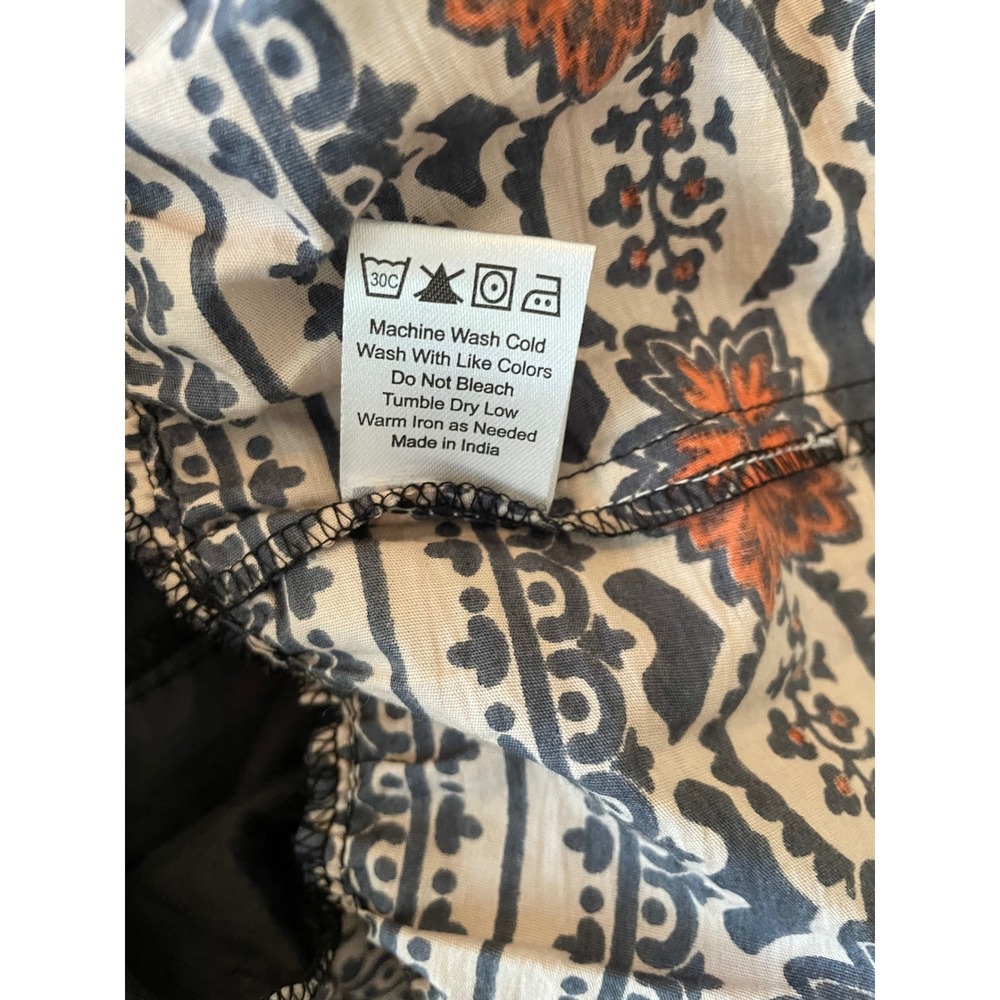 Caroline Constas Size S Floral Cotton Smocked Tiered Mini Dress Black Rust - Picture 5 of 10